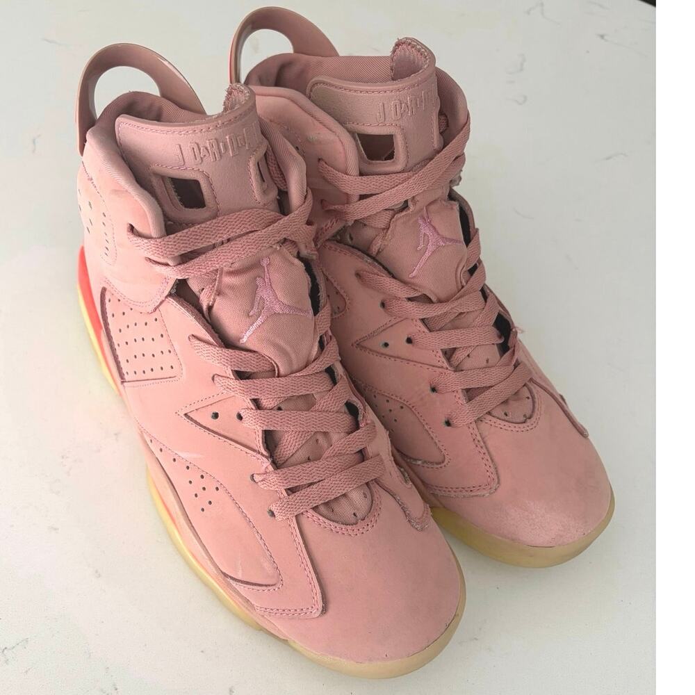 Nike Air Jordan 6 Retro x Aleali May Millennial Pink sneaker sz 10.5 M athletic - Picture 3 of 10